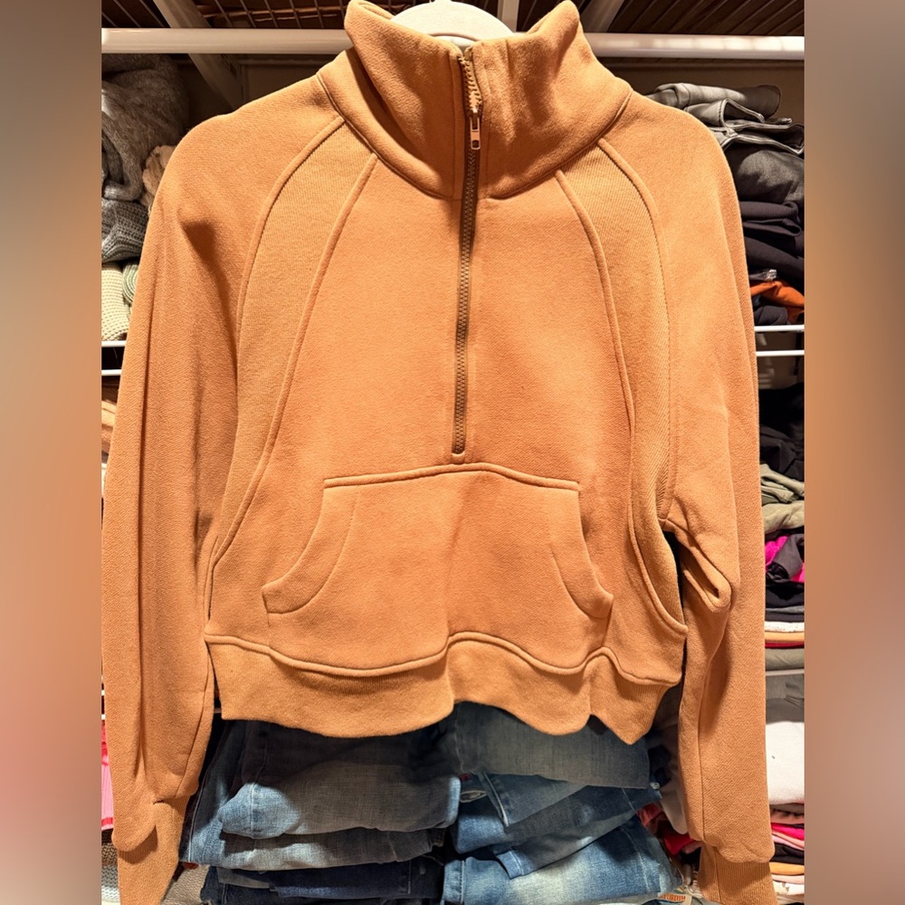Aemi + Co Zip Pullover Swestshirt Brown